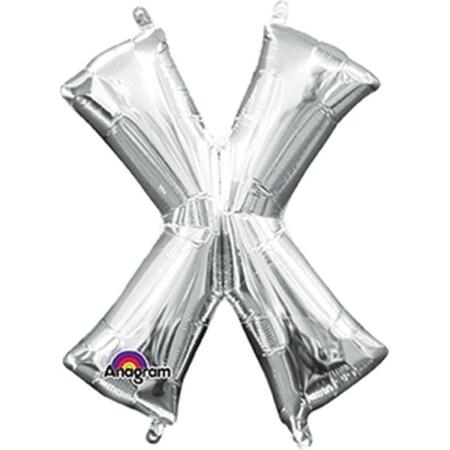 ANAGRAM 16 in. Letter X Silver Supershape Foil Balloon 78505